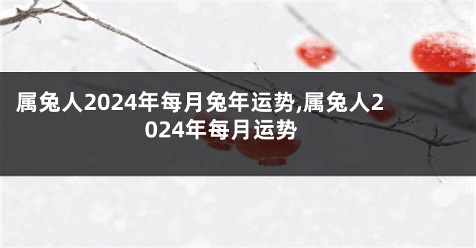 属兔人2024年每月兔年运势,属兔人2024年每月运势