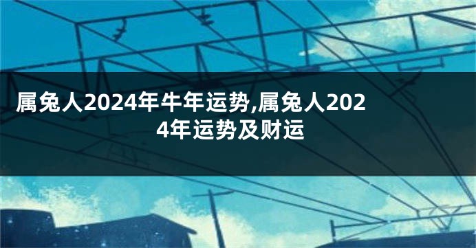 属兔人2024年牛年运势,属兔人2024年运势及财运