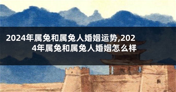 2024年属兔和属兔人婚姻运势,2024年属兔和属兔人婚姻怎么样