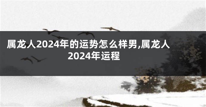 属龙人2024年的运势怎么样男,属龙人2024年运程