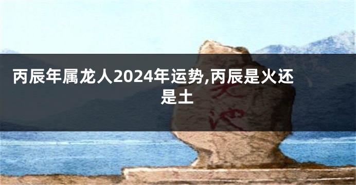 丙辰年属龙人2024年运势,丙辰是火还是土