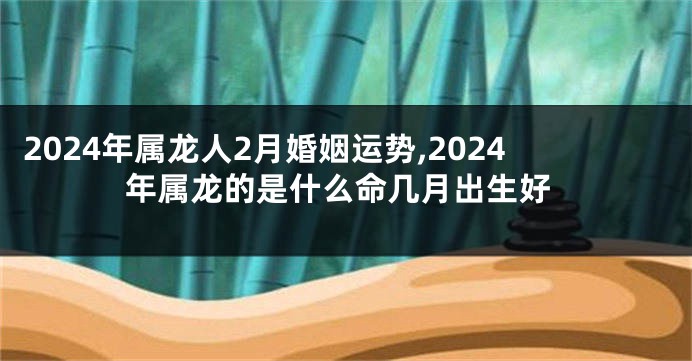 2024年属龙人2月婚姻运势,2024年属龙的是什么命几月出生好