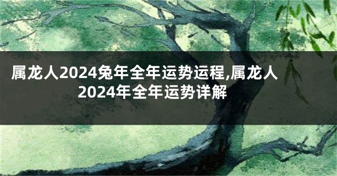 属龙人2024兔年全年运势运程,属龙人2024年全年运势详解