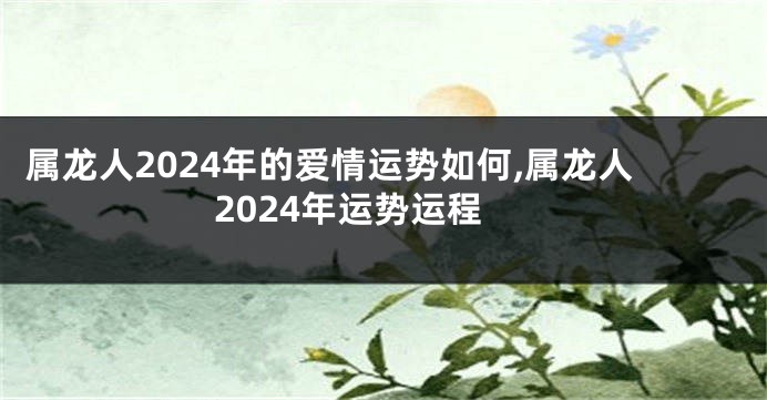 属龙人2024年的爱情运势如何,属龙人2024年运势运程