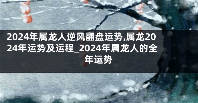 2024年属龙人逆风翻盘运势,属龙2024年运势及运程_2024年属龙人的全年运势