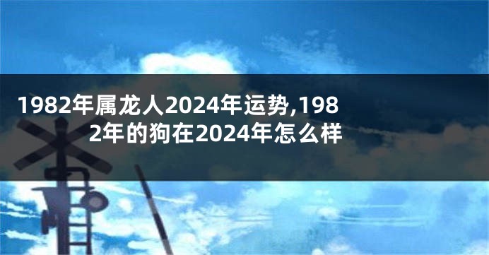 1982年属龙人2024年运势,1982年的狗在2024年怎么样