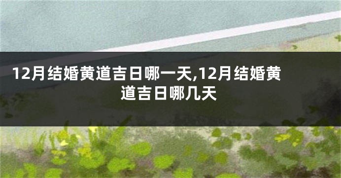 12月结婚黄道吉日哪一天,12月结婚黄道吉日哪几天