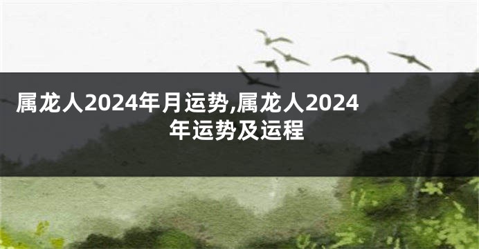 属龙人2024年月运势,属龙人2024年运势及运程