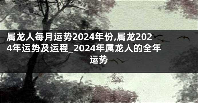 属龙人每月运势2024年份,属龙2024年运势及运程_2024年属龙人的全年运势