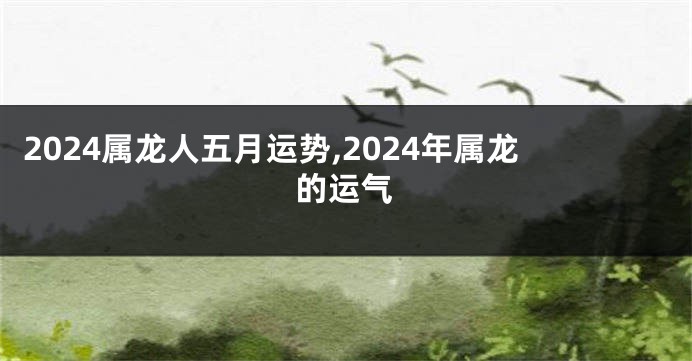 2024属龙人五月运势,2024年属龙的运气