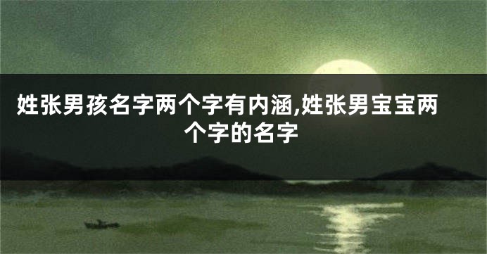 姓张男孩名字两个字有内涵,姓张男宝宝两个字的名字