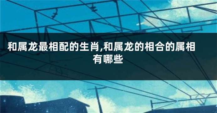 和属龙最相配的生肖,和属龙的相合的属相有哪些