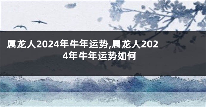 属龙人2024年牛年运势,属龙人2024年牛年运势如何