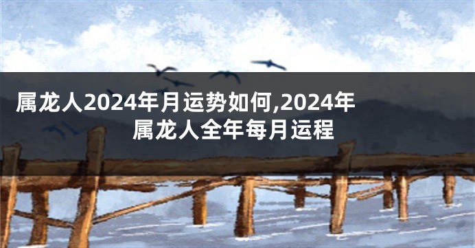 属龙人2024年月运势如何,2024年属龙人全年每月运程