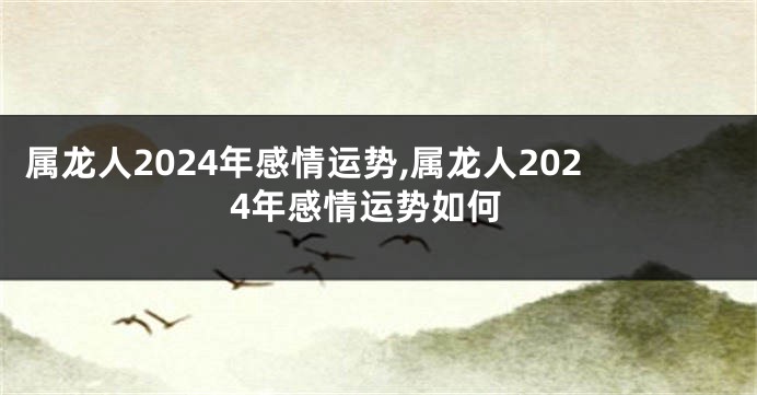 属龙人2024年感情运势,属龙人2024年感情运势如何