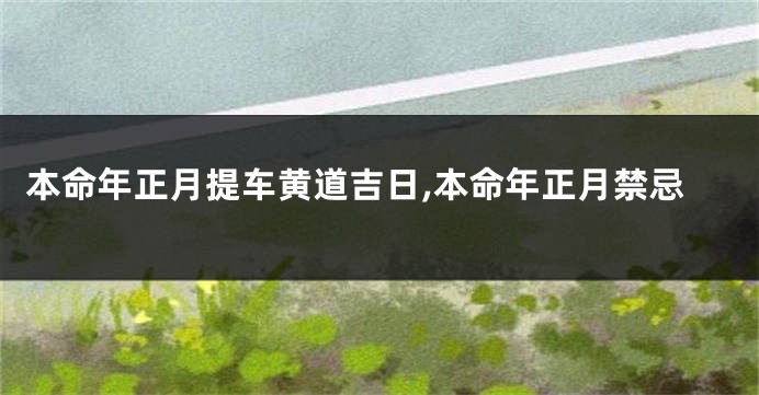 本命年正月提车黄道吉日,本命年正月禁忌