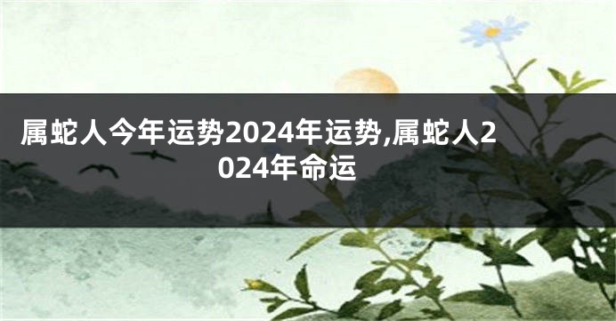 属蛇人今年运势2024年运势,属蛇人2024年命运