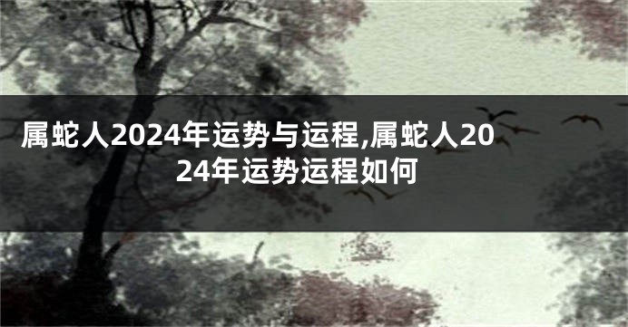 属蛇人2024年运势与运程,属蛇人2024年运势运程如何