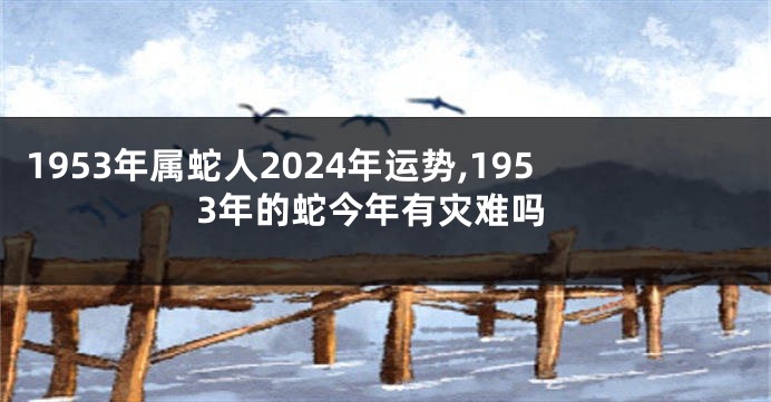 1953年属蛇人2024年运势,1953年的蛇今年有灾难吗