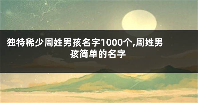 独特稀少周姓男孩名字1000个,周姓男孩简单的名字