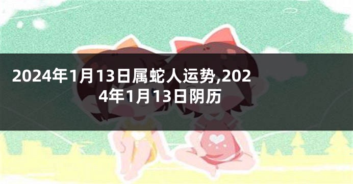 2024年1月13日属蛇人运势,2024年1月13日阴历