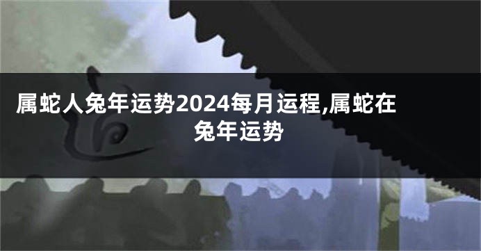 属蛇人兔年运势2024每月运程,属蛇在兔年运势