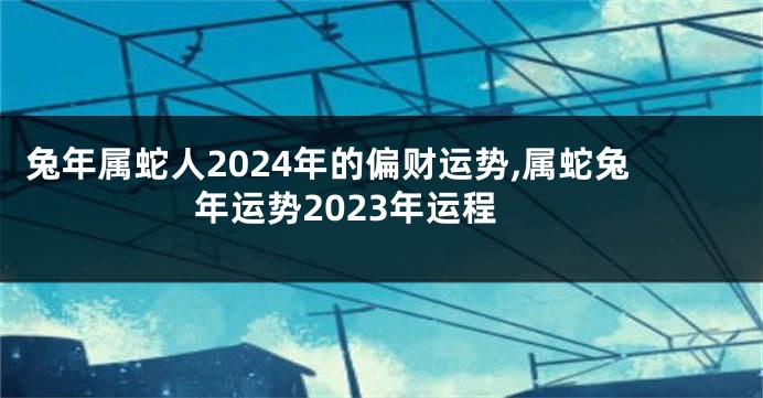 兔年属蛇人2024年的偏财运势,属蛇兔年运势2023年运程