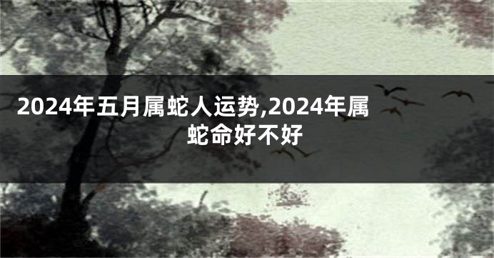 2024年五月属蛇人运势,2024年属蛇命好不好