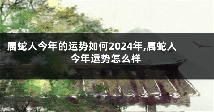 属蛇人今年的运势如何2024年,属蛇人今年运势怎么样