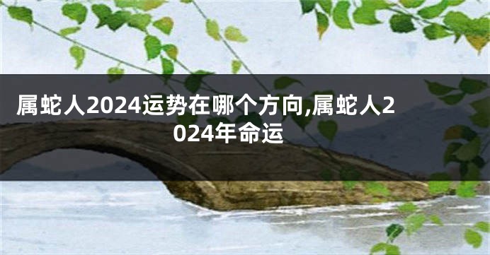 属蛇人2024运势在哪个方向,属蛇人2024年命运