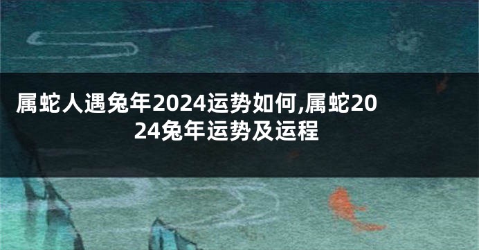 属蛇人遇兔年2024运势如何,属蛇2024兔年运势及运程