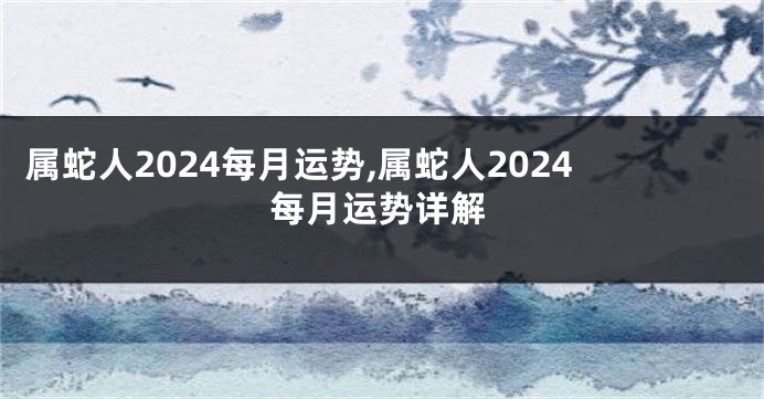 属蛇人2024每月运势,属蛇人2024每月运势详解