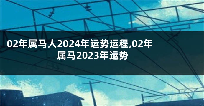 02年属马人2024年运势运程,02年属马2023年运势