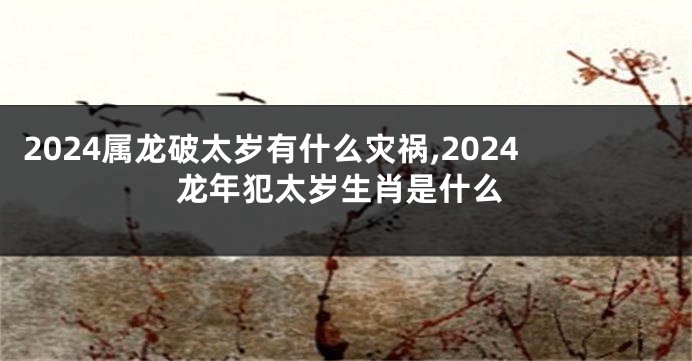 2024属龙破太岁有什么灾祸,2024龙年犯太岁生肖是什么