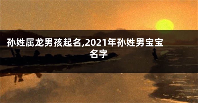 孙姓属龙男孩起名,2021年孙姓男宝宝名字