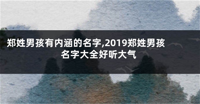 郑姓男孩有内涵的名字,2019郑姓男孩名字大全好听大气