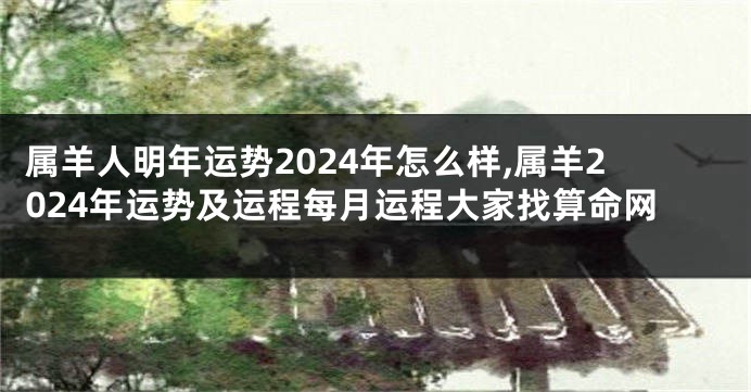 属羊人明年运势2024年怎么样,属羊2024年运势及运程每月运程大家找算命网