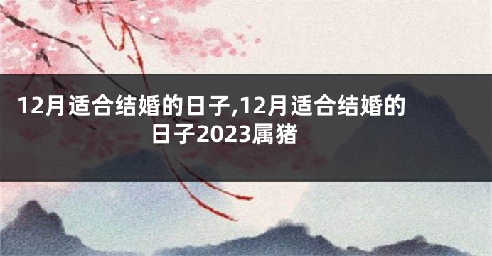 12月适合结婚的日子,12月适合结婚的日子2023属猪