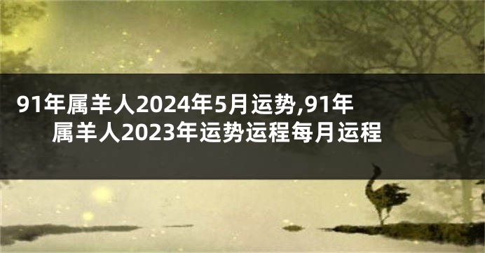 91年属羊人2024年5月运势,91年属羊人2023年运势运程每月运程