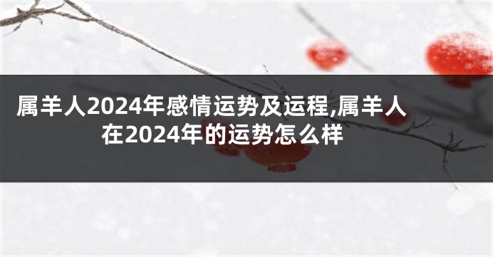 属羊人2024年感情运势及运程,属羊人在2024年的运势怎么样