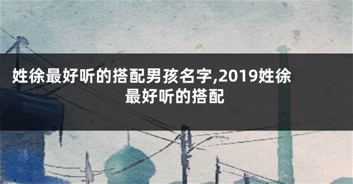 姓徐最好听的搭配男孩名字,2019姓徐最好听的搭配