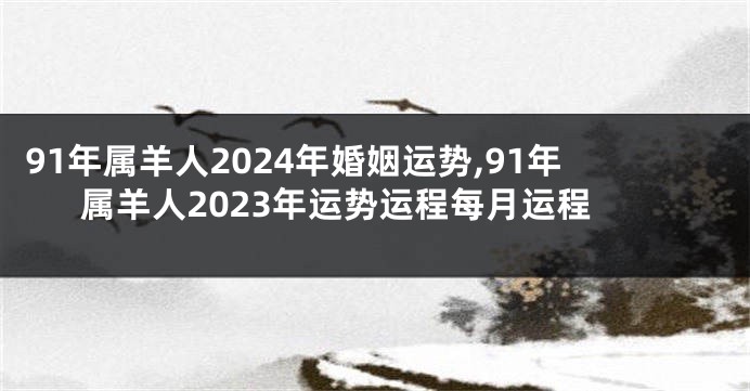 91年属羊人2024年婚姻运势,91年属羊人2023年运势运程每月运程