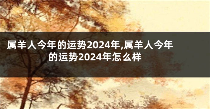 属羊人今年的运势2024年,属羊人今年的运势2024年怎么样