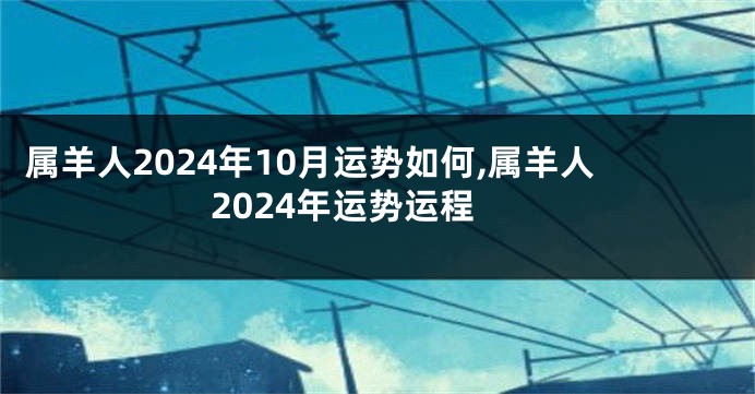 属羊人2024年10月运势如何,属羊人2024年运势运程