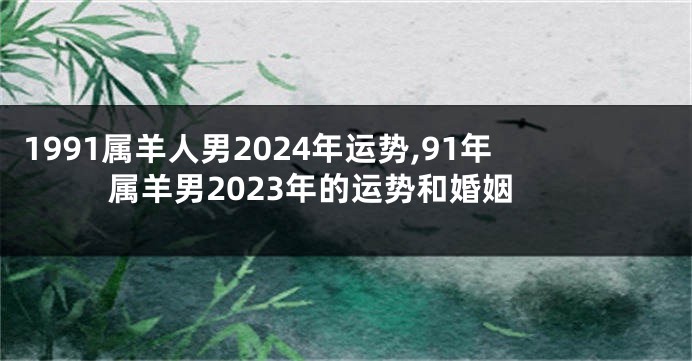 1991属羊人男2024年运势,91年属羊男2023年的运势和婚姻