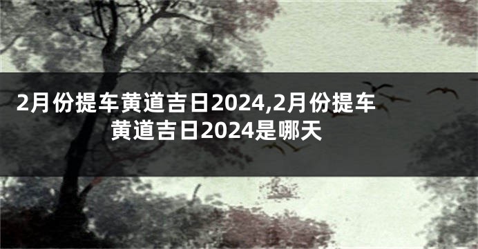 2月份提车黄道吉日2024,2月份提车黄道吉日2024是哪天