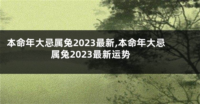 本命年大忌属兔2023最新,本命年大忌属兔2023最新运势