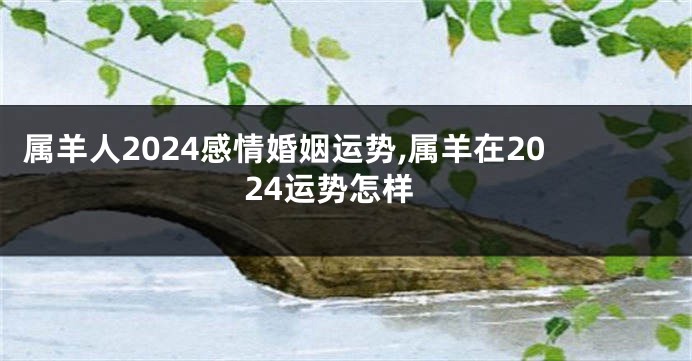 属羊人2024感情婚姻运势,属羊在2024运势怎样