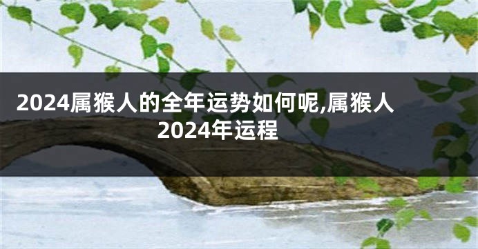 2024属猴人的全年运势如何呢,属猴人2024年运程