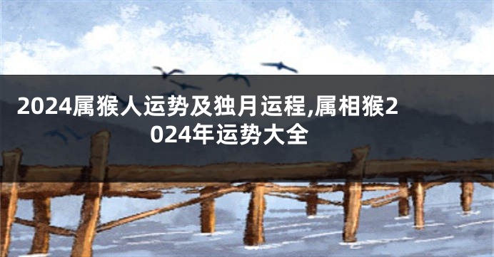 2024属猴人运势及独月运程,属相猴2024年运势大全